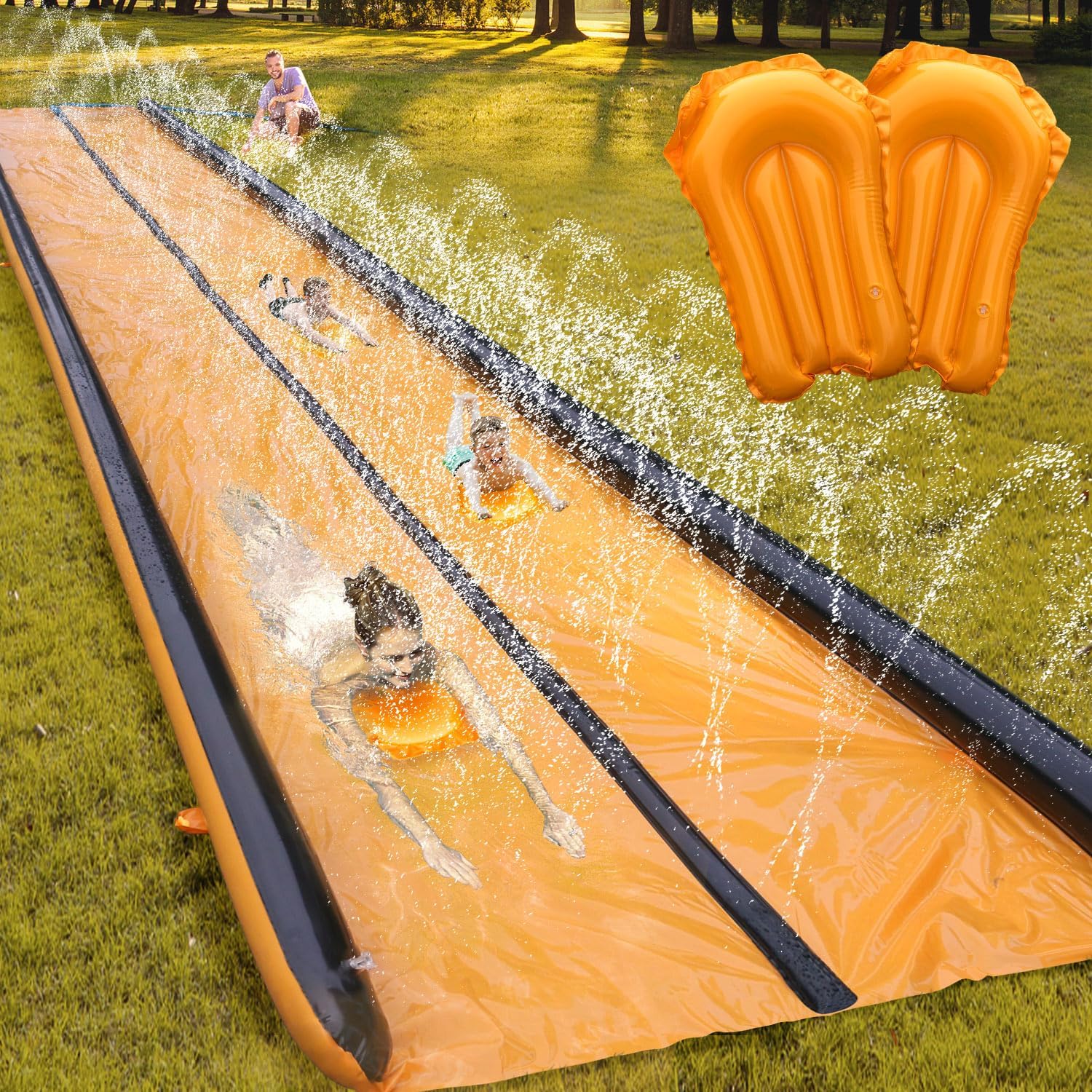 Detalle de Slip and Water Slide for Kids and Adults: Extra Long Backyard Wet Fun