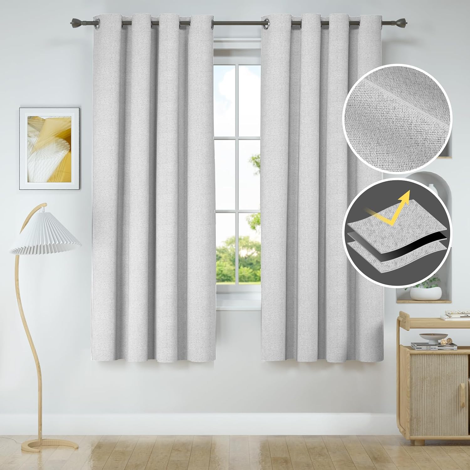 Detalle 2 de Ystyle 140×240 Rideau occultant effet lin