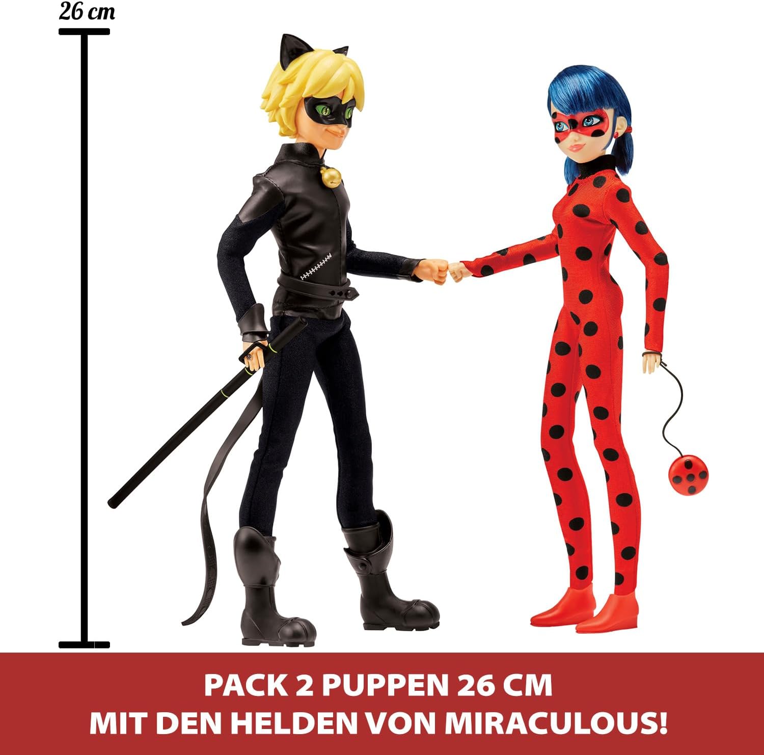 Detalle 2 de BANDAI Miraculous Pack mit 2 Gelenkpuppen 26 cm