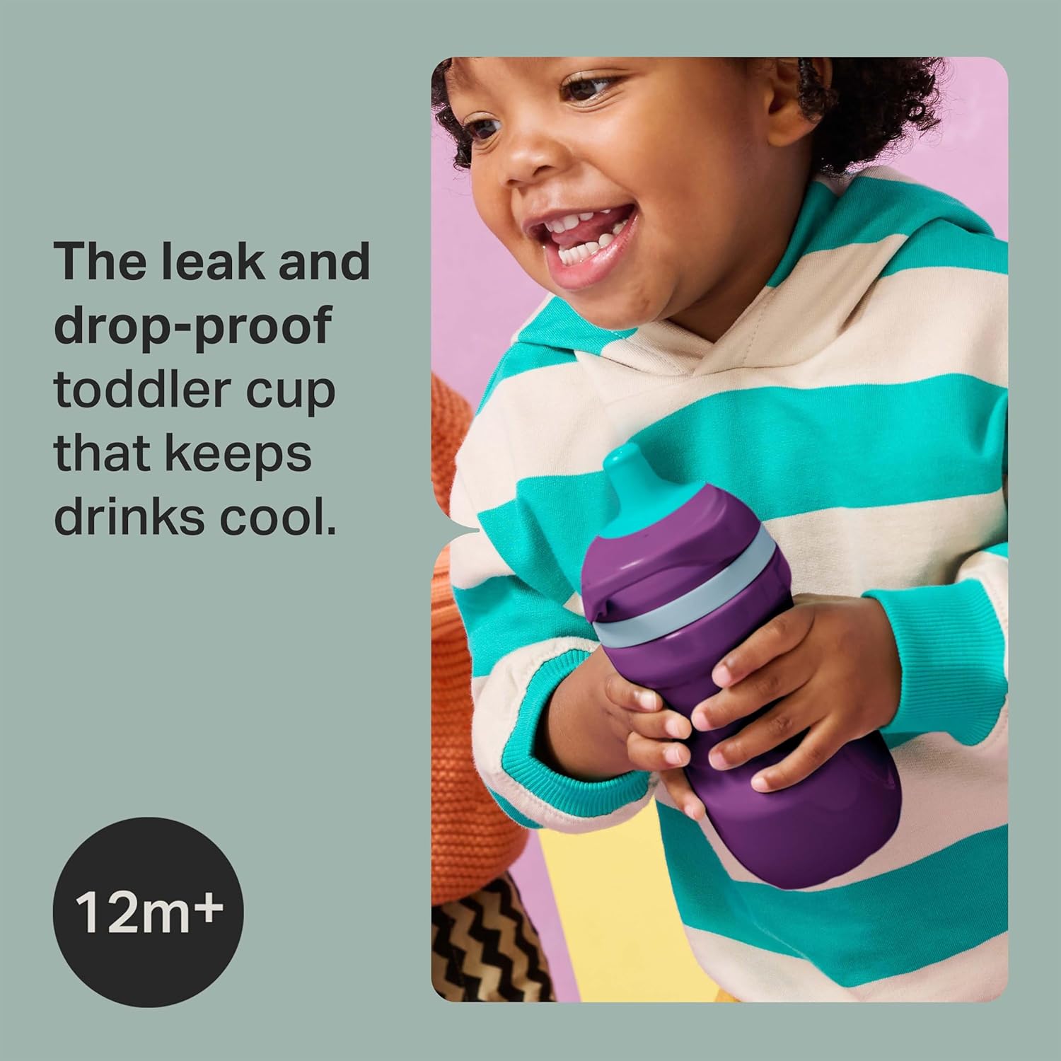 Detalle de Tommee Tippee Insulated Sporty Spout Non-Spill Toddler Cup (266ml) – Pack of 2, Blue & Green