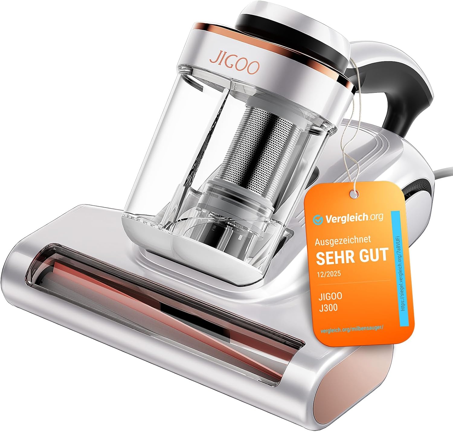 JIGOO J300 Milbensauger mit Staubmilben-Sensor – effektive Matratzenreinigung inkl. UV-Licht