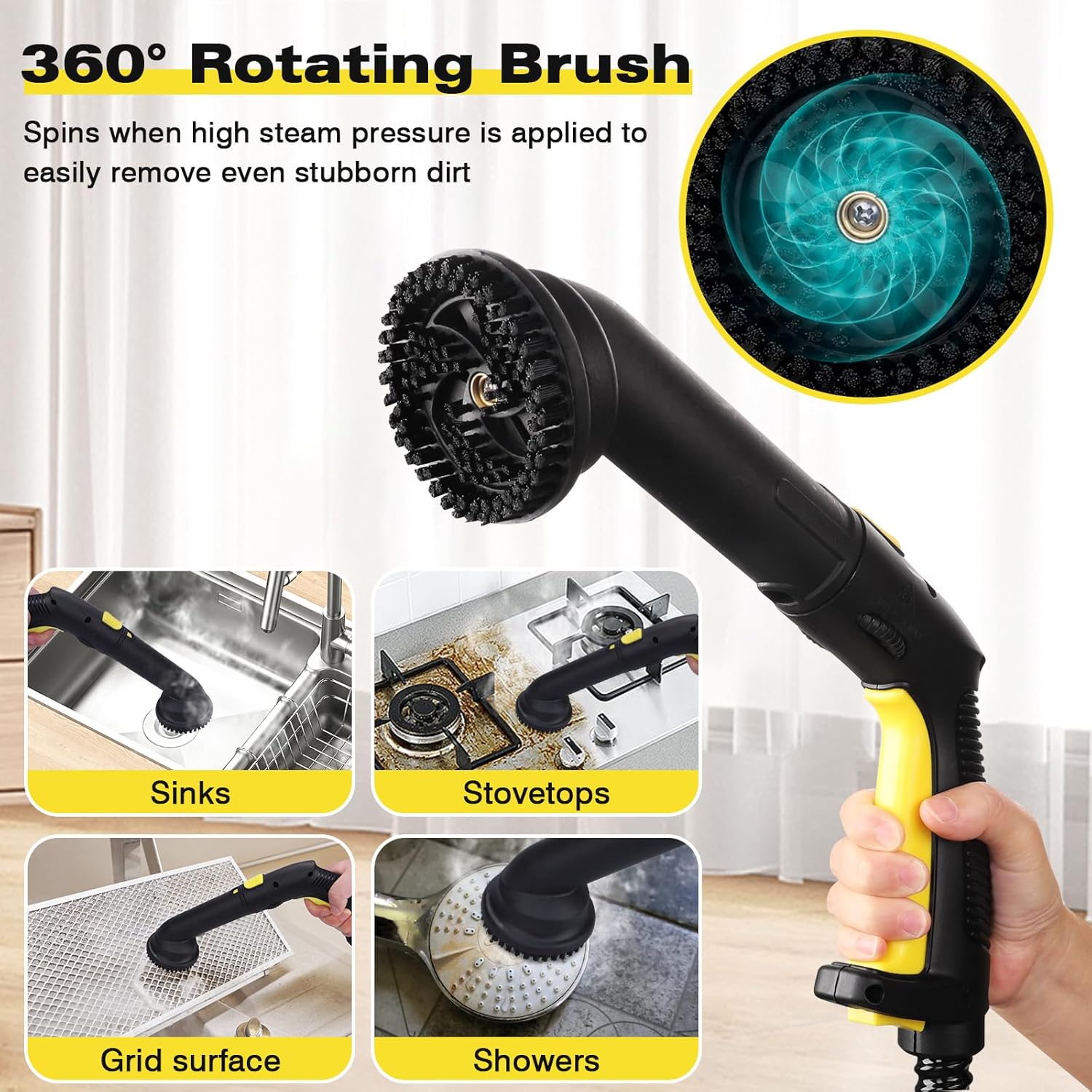 Thumbnail 3 de AXFIVE Steam Cleaner with 26 Accessories: 5 m Cord, 50-Minute Steam Cleaning for Floors, Tiles, Upholstery