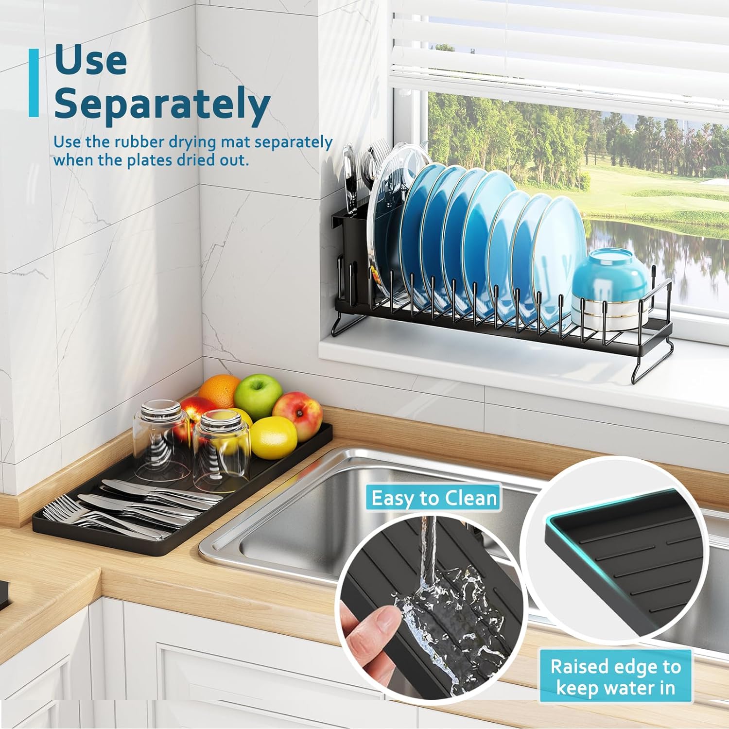 Detalle de ANTOPY Small Dish Drying Rack Compact dish rack 🍽