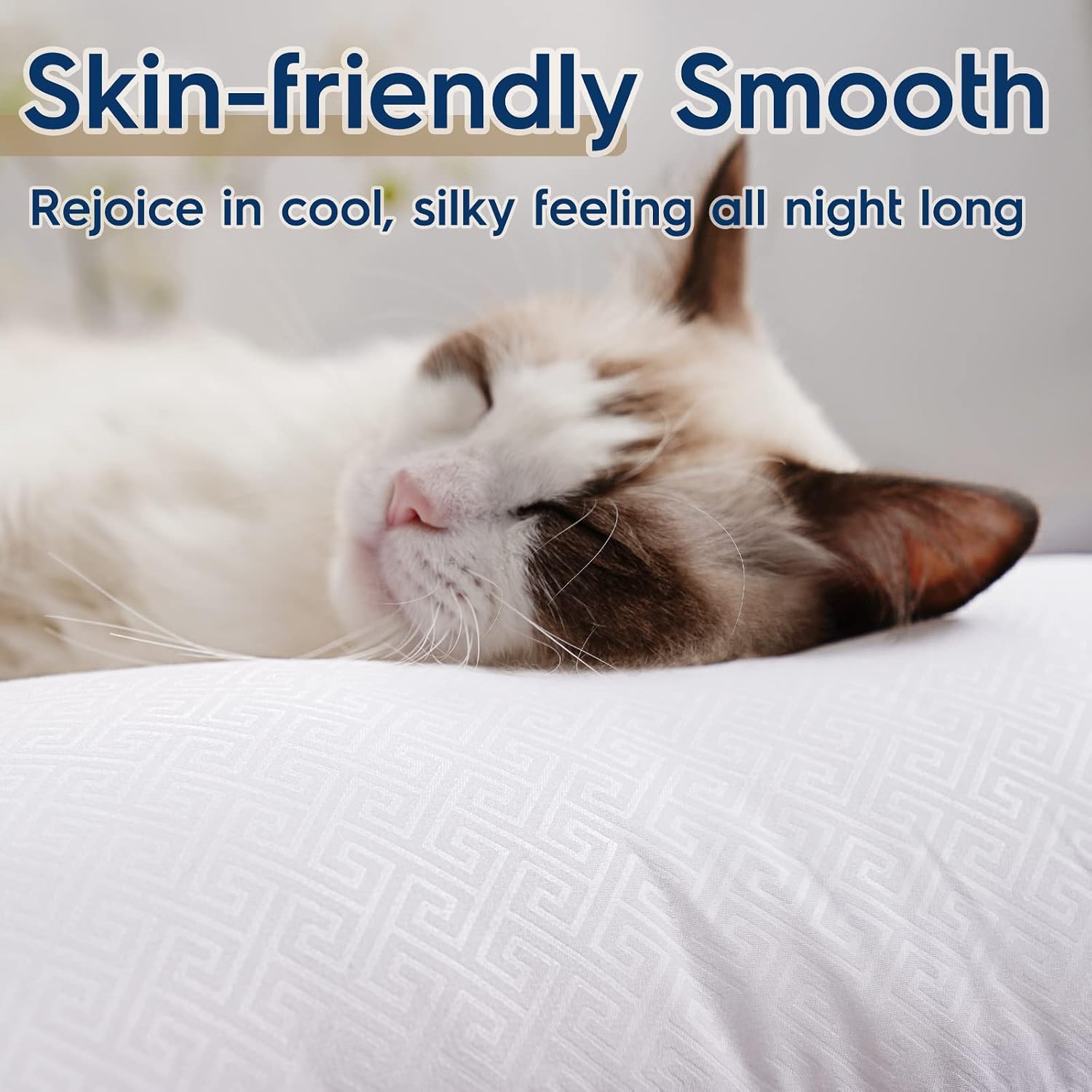 Detalle de Viewstar King Size Pillows Set of 2 (Hotel Quality Cooling Down Alternative) – Gusseted Bed Pillows for Side, Back, or Stomach Sleepers, White