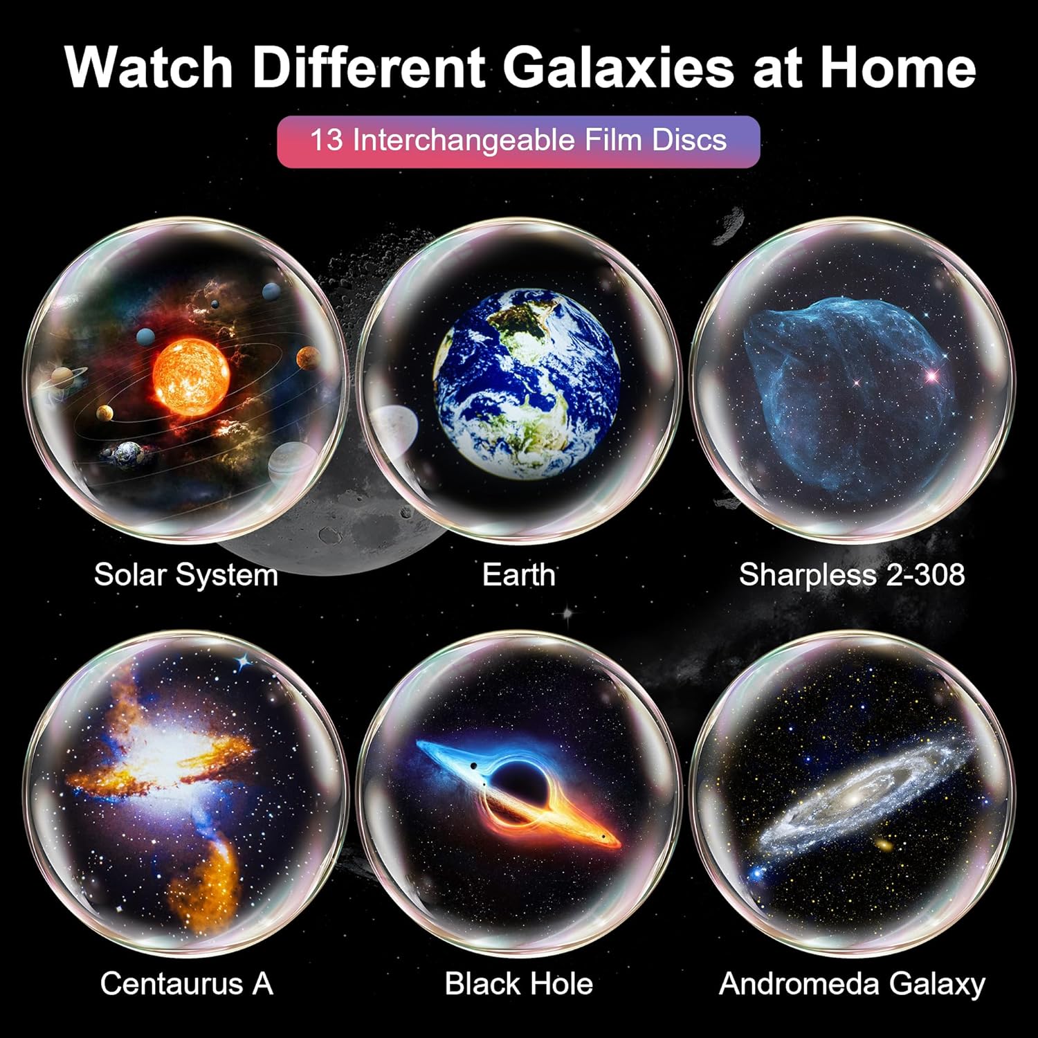 Thumbnail 6 de Planetarium Projector for Bedroom (13-in-1) Galaxy Star Projector with Timer, Nebula Night Light – White