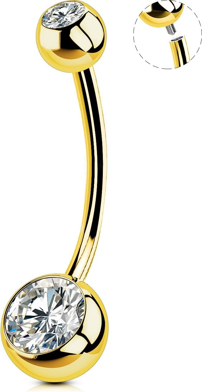 OUFER piercing nombril doré 10/12/14/16 mm 14G