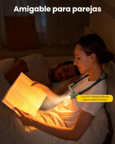 Thumbnail 6 de Glocusent Luz de Lectura Recargable con cuello (Morado) – 19 LED, 5 colores y 5 niveles de brillo