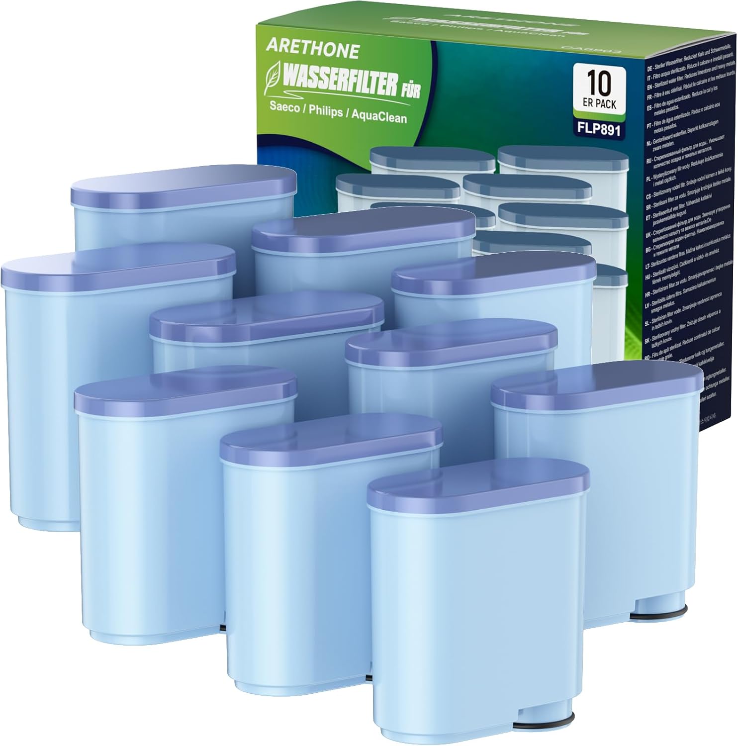 Detalle de ARETHONE Wasserfilter kompatibel CA6903 10er Pack