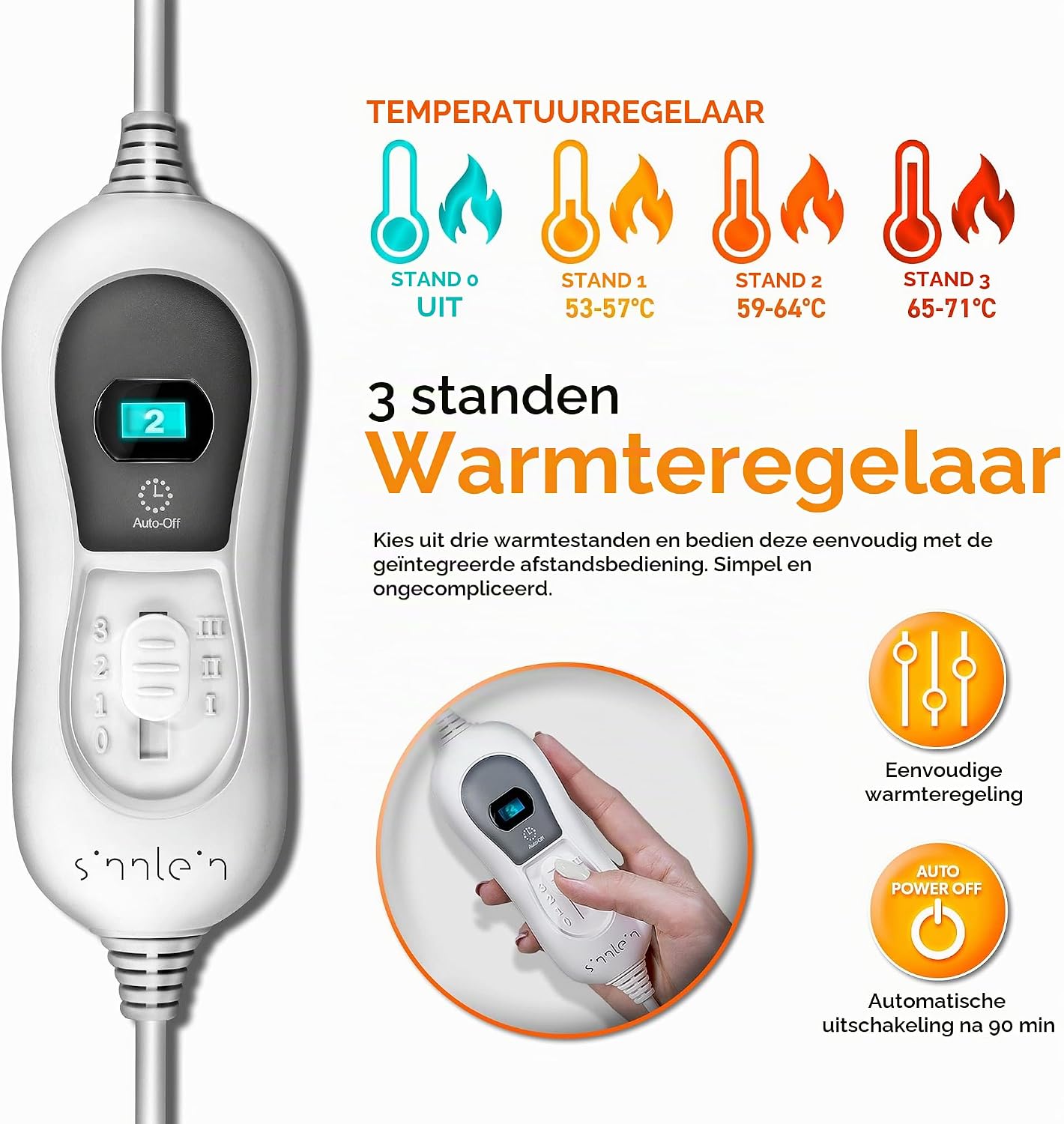 Thumbnail 3 de sinnlein 1210 elektrische verwarmingscape voor nek, schouders en rug
