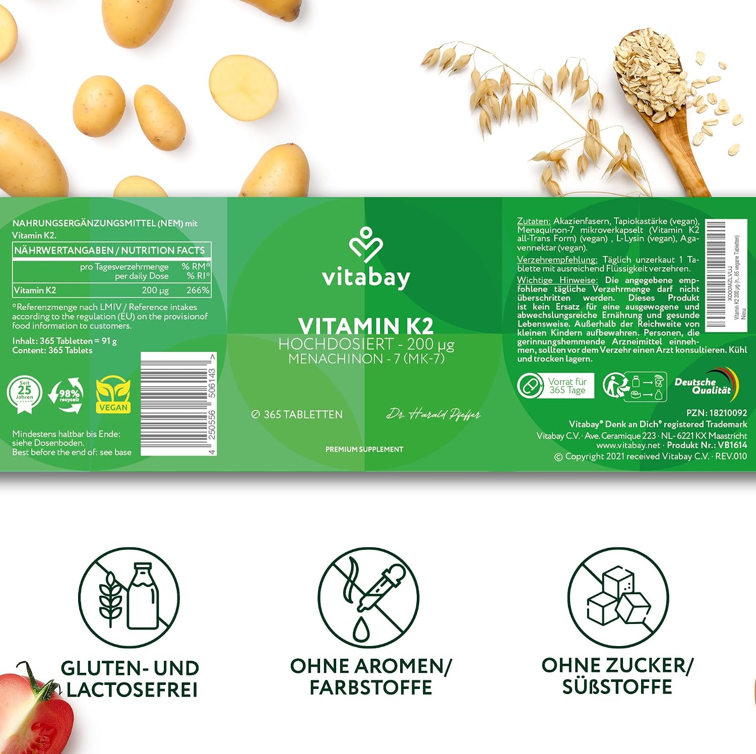 Thumbnail 5 de Vitabay Vitamin K2 200 µg 365 Tabletten 💊