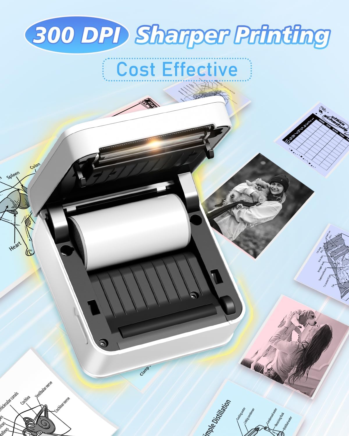 Thumbnail 6 de Phomemo P2S stampante termica portatile con adesivi e carta termica 300 dpi per smartphone