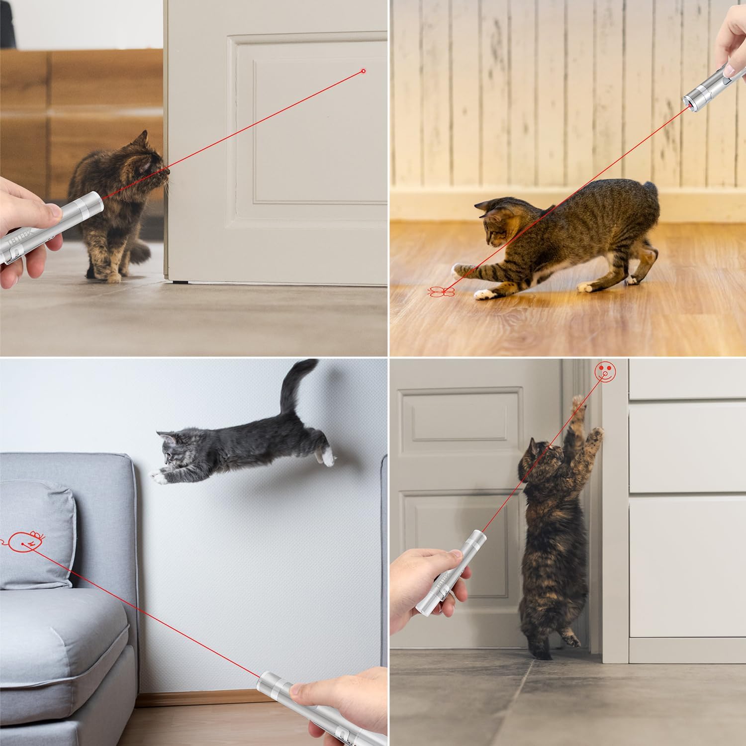 Detalle de TBTeek Cat Toys, Rechargeable: 7-in-1 Modes, 5 Red Patterns, 3 Light Modes