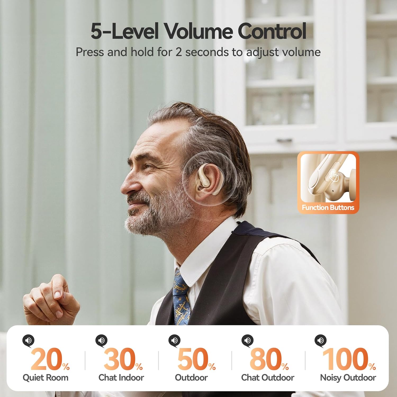 Detalle de Bluetooth Hearing Aids, Rechargeable