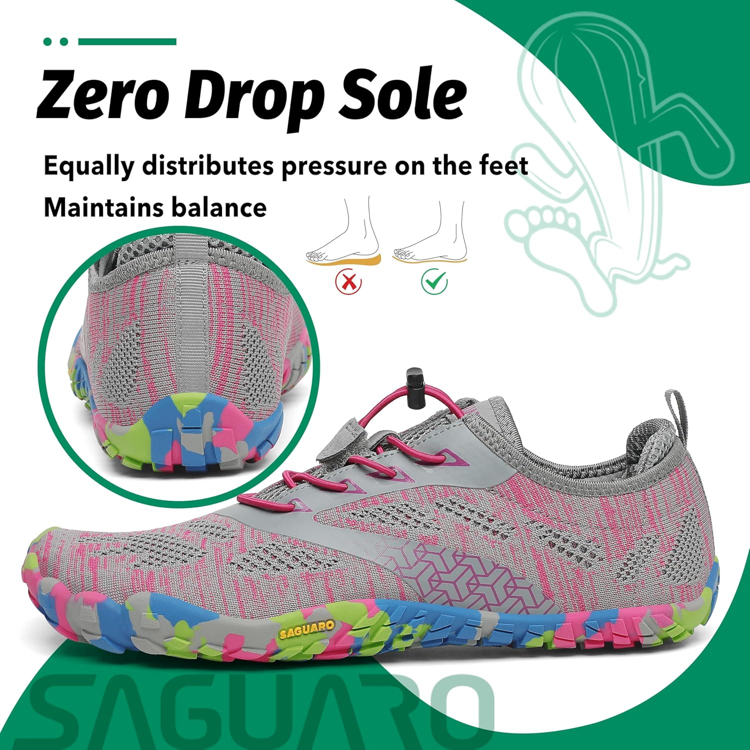 Thumbnail 5 de SAGUARO Chaussures Minimalistes Unisexe pour Fitness, Jogging et Multisports – Indoor & Outdoor