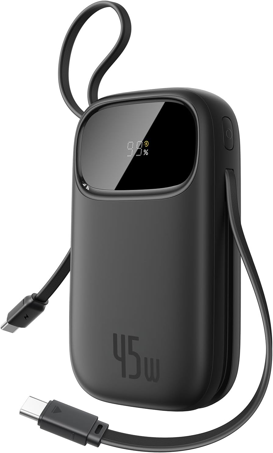Detalle de Baseus Qpow3 20000mAh 45W power bank with integrated USB-C cable (PD3.0/PPS fast charging)