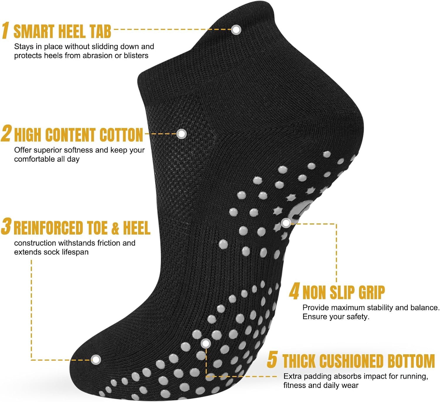 Thumbnail 1 de Vertkser Grip Socks, Cotton Blend