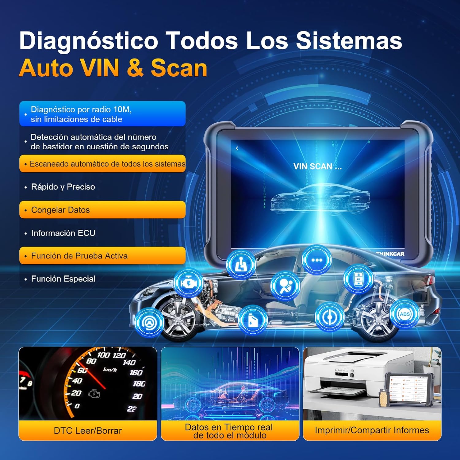 Detalle de ThinkScan 689BT OBD2 Diagnosis 34 funciones