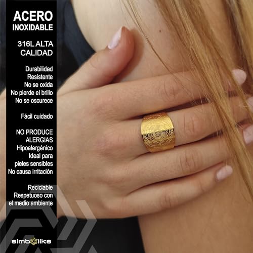 Thumbnail 1 de Simboliks Sello Siete Arcángeles: anillo ajustable de acero inoxidable con amuleto de protección