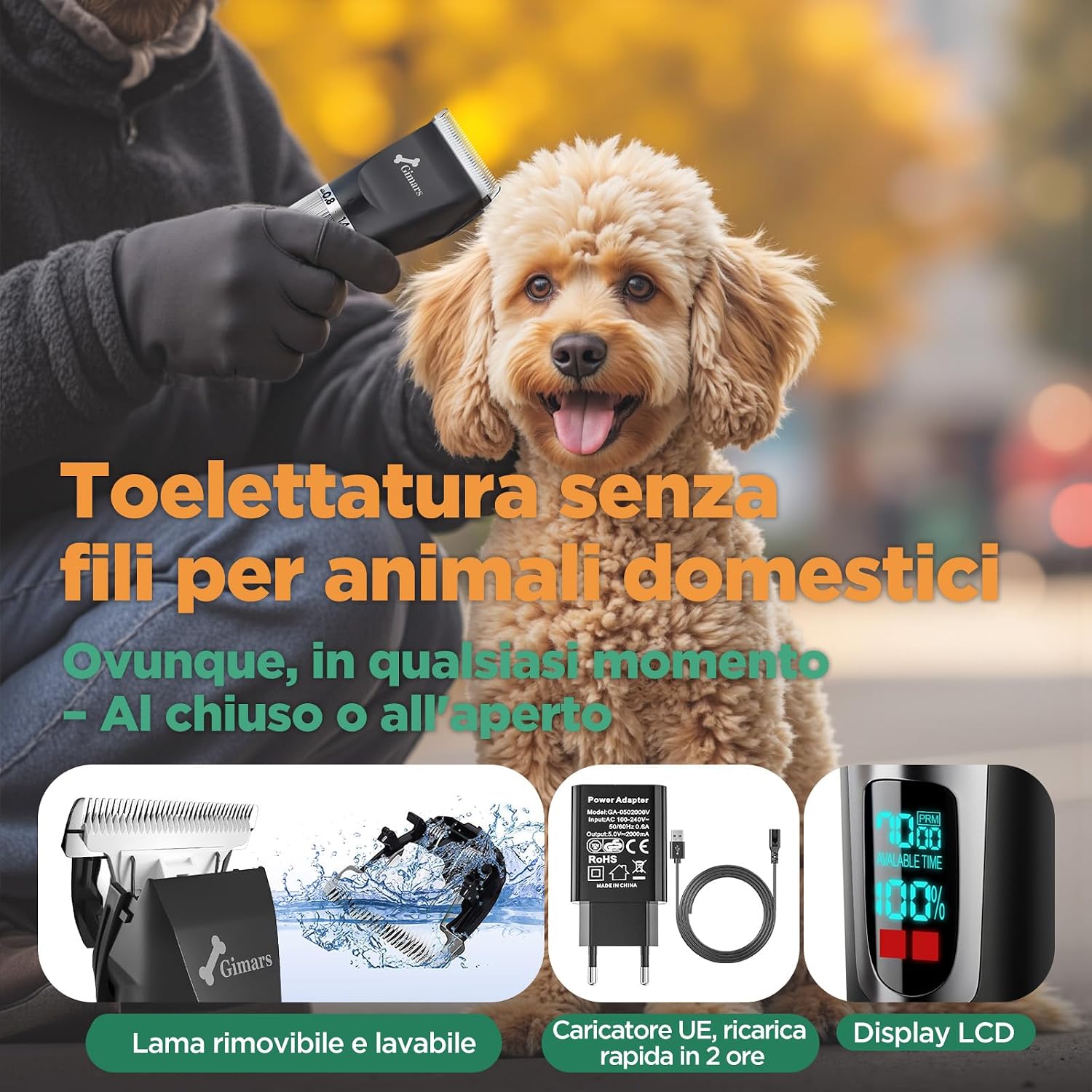 Thumbnail 6 de Gimars 4-in-1 Tosatrice Silenziosa per Cani e Gatti: controllo completo senza fili