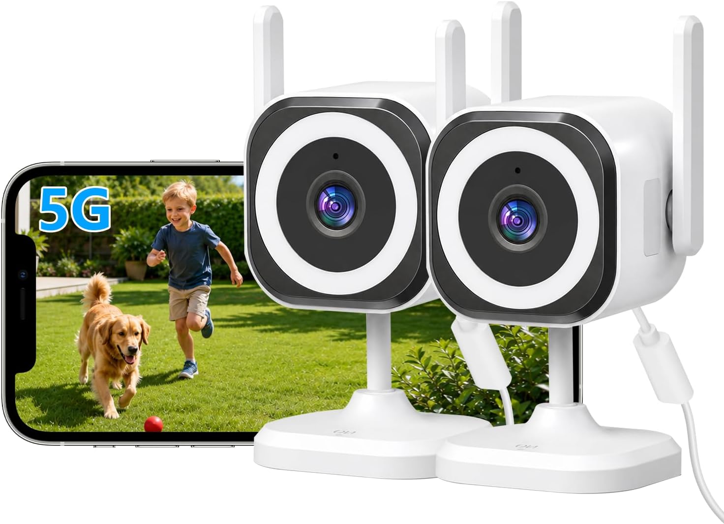 Detalle de 3MP Outdoor Security Camera 2-pack, 5G WiFi