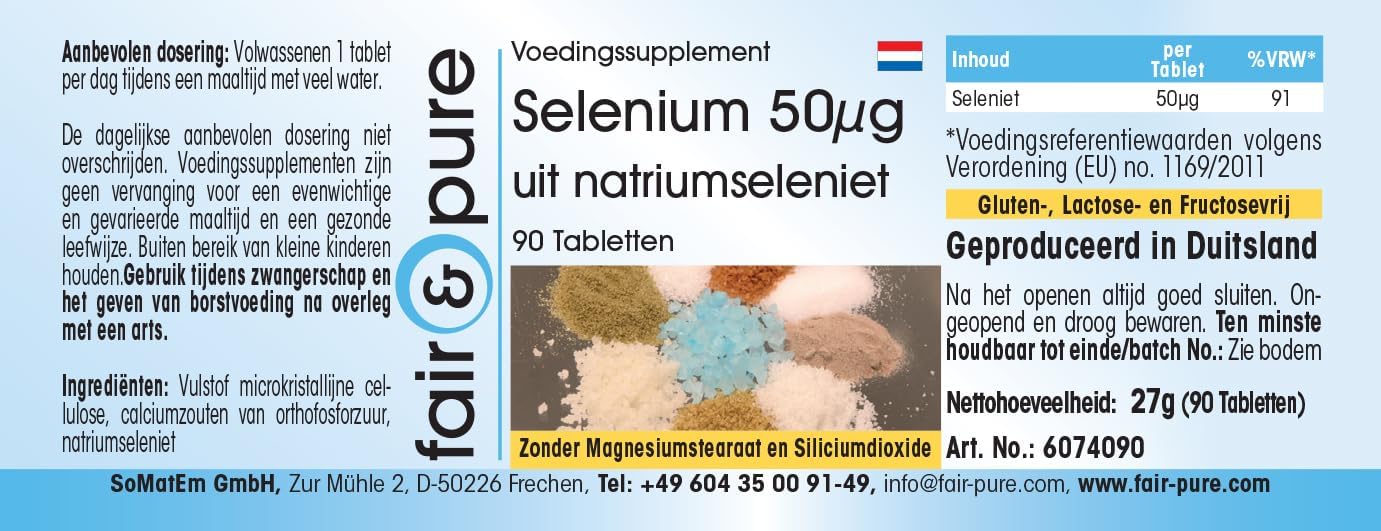 Thumbnail 6 de Fair & Pure Selen 50µg aus Natriumselenit – 90 Tabletten, vegan, schluckfreundlich, hergestellt in Deutschland