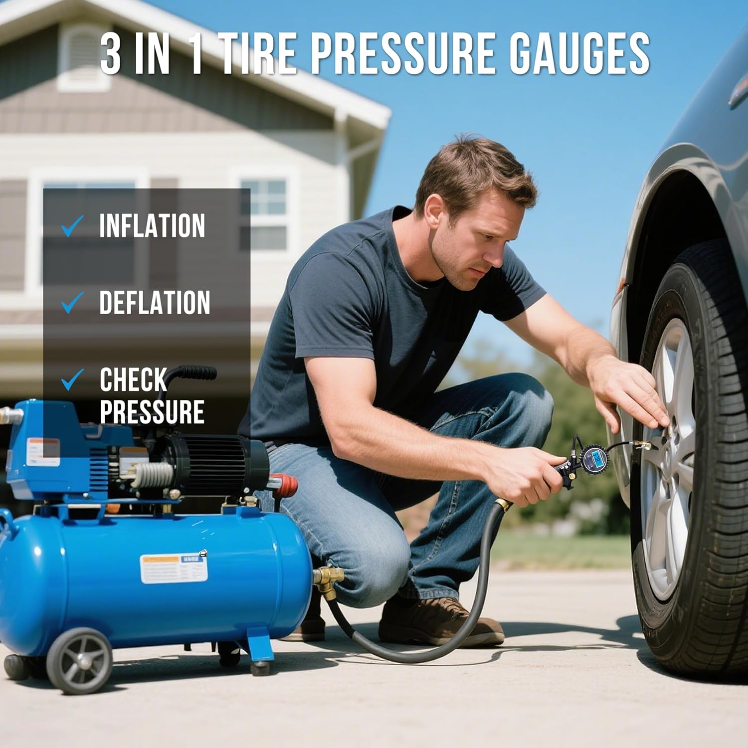 Thumbnail 3 de Digital Tyre Inflator with Pressure Gauge – 250 PSI air chuck & quick connect coupler