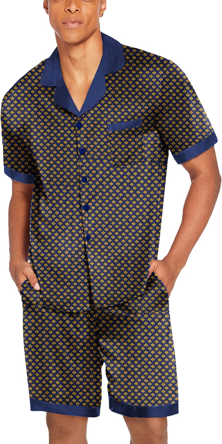 Detalle de Ekouaer Men's Pajama Set, Satin