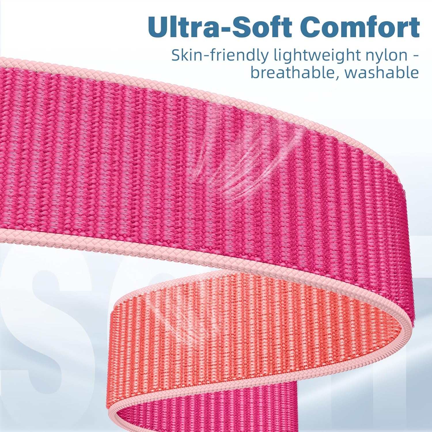Thumbnail 3 de Netolo Sport Loop Band for Apple Watch (Soft Nylon, Sport Loop) in Pomegranate