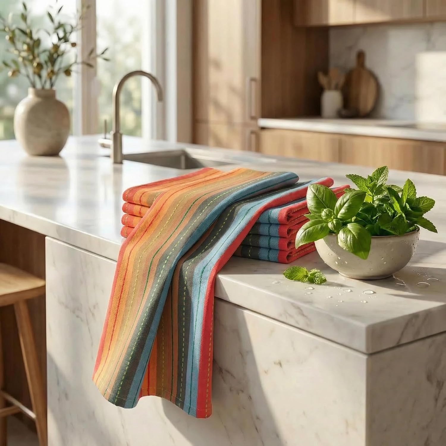 Thumbnail 5 de Urban Villa 100% Cotton Kitchen Towels Set of 6 (20"x30")