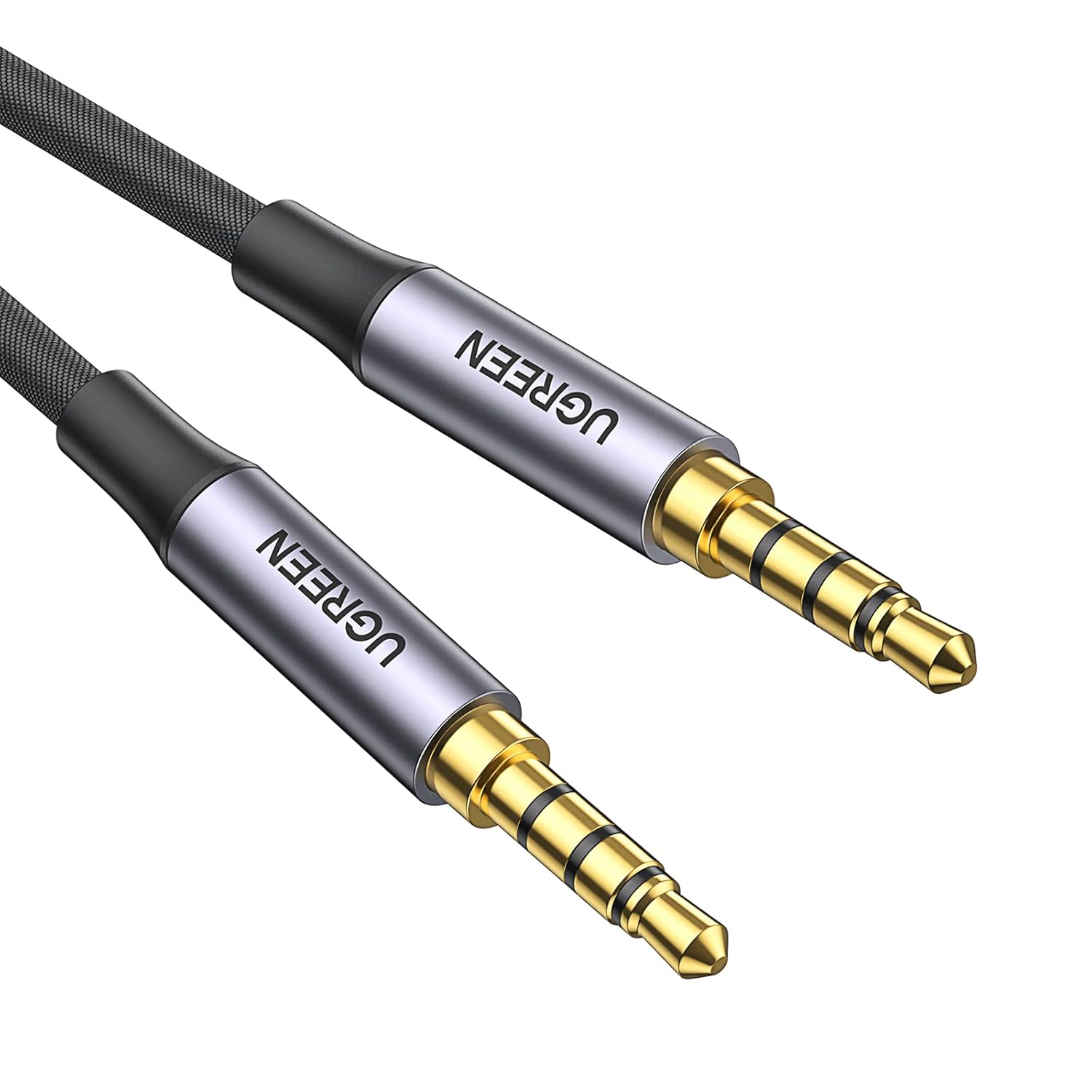 Thumbnail 6 de UGREEN Câble audio Jack 3,5 mm TRRS 4 pôles double prise mâle (auxiliaire stéréo) nylon tressé – 3 m