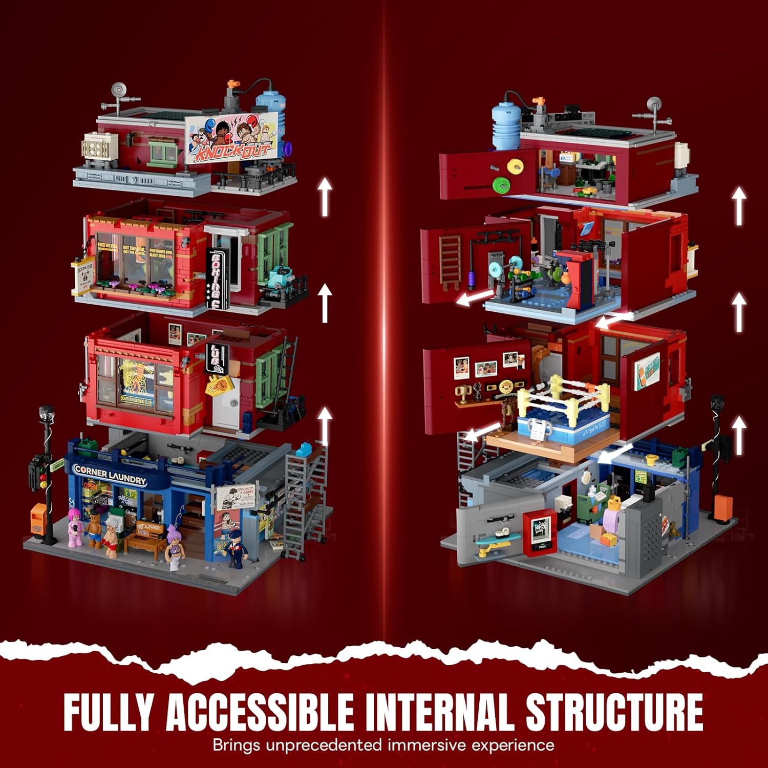 Detalle de Lumibricks Street Fusion Boxing Club Lighting Building Bricks Set