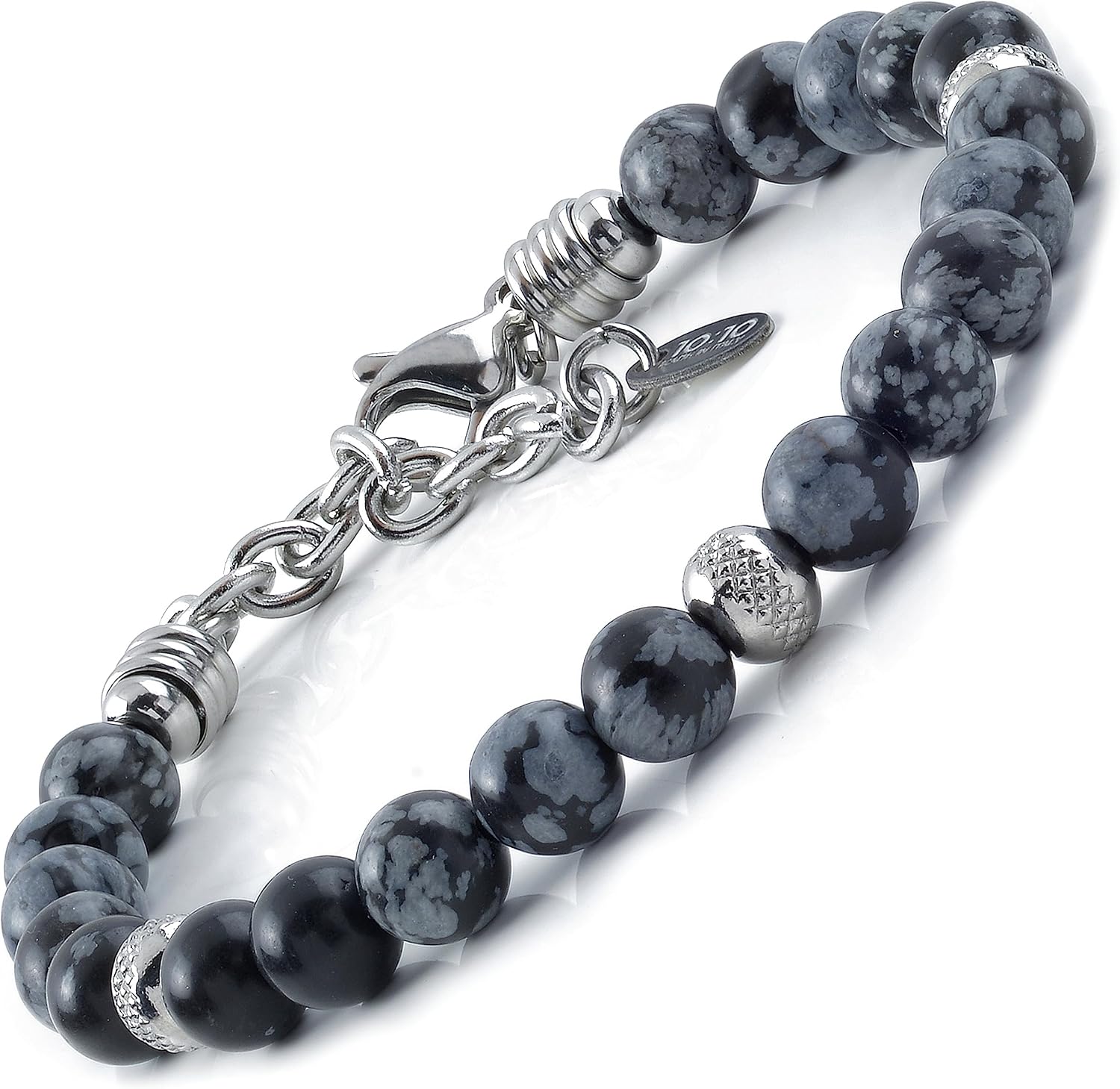 Detalle de 10:10 Bracelet acier obsidienne 6 mm