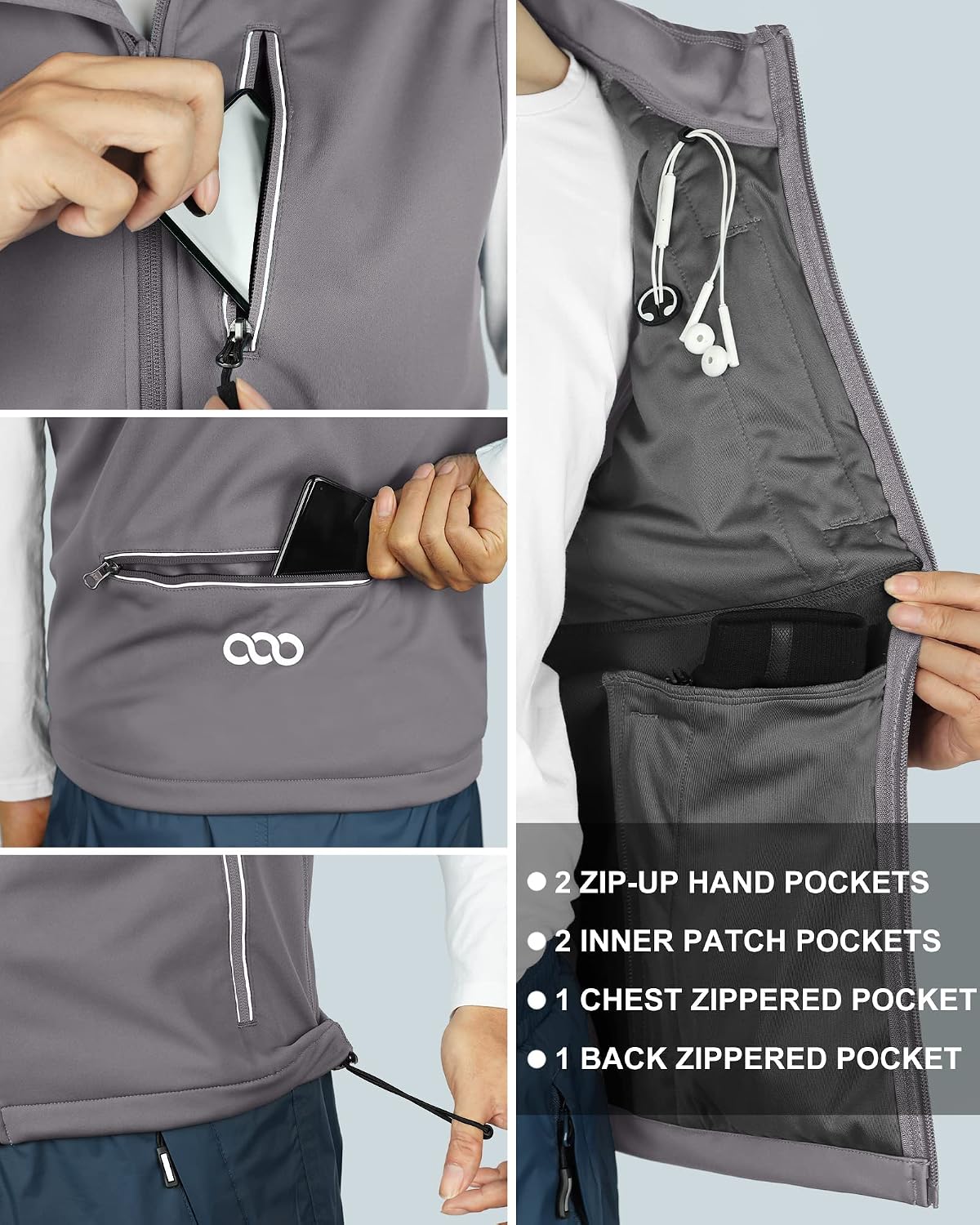 Thumbnail 4 de 33,000ft Men’s Lightweight Softshell Gilet – Windproof, Waterproof, Breathable Cycling & Running Vest
