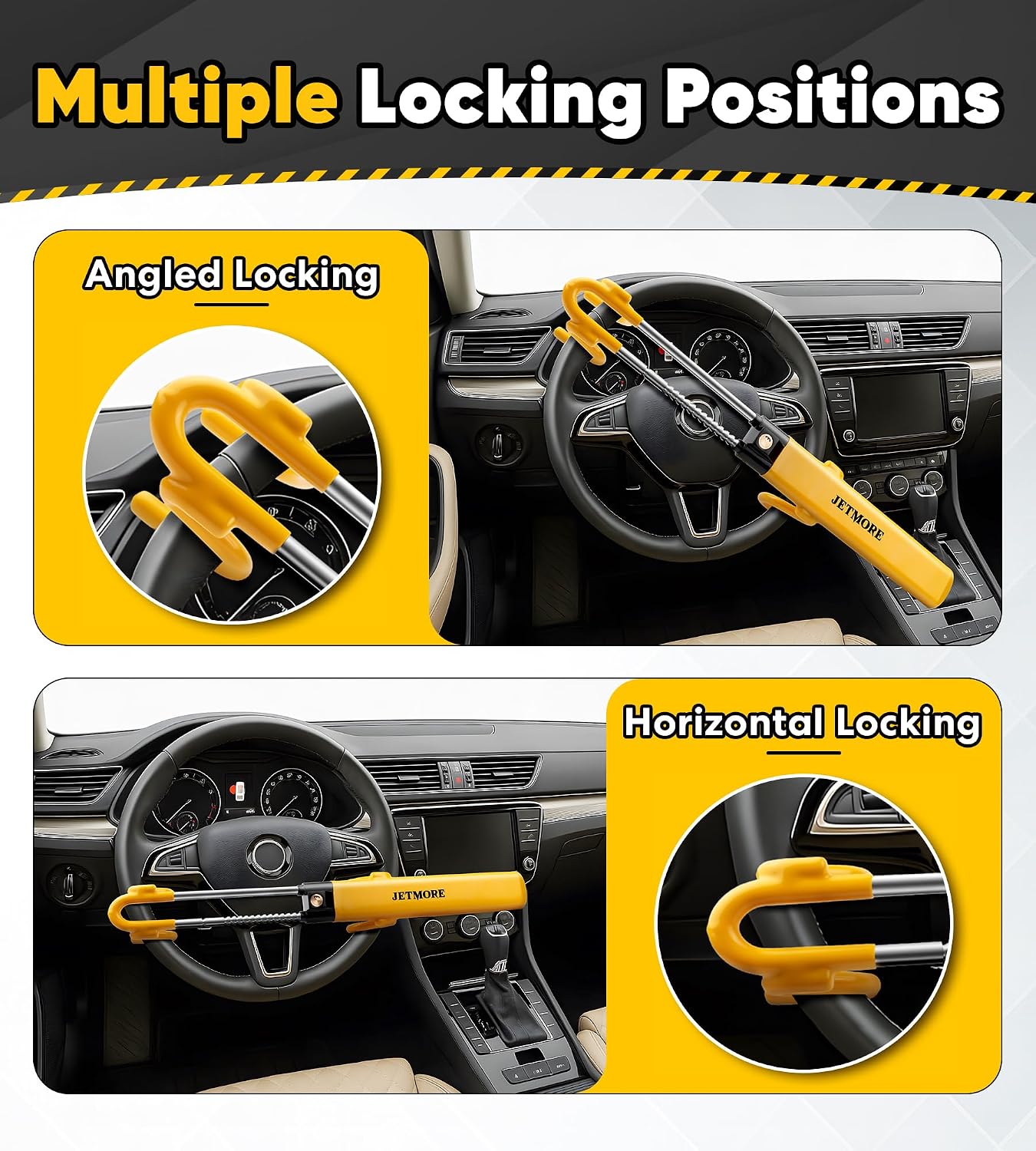 Thumbnail 6 de JETMORE Steering Wheel Lock: Adjustable, Heavy-Duty Anti-Theft Device for Cars, Trucks, and SUVs