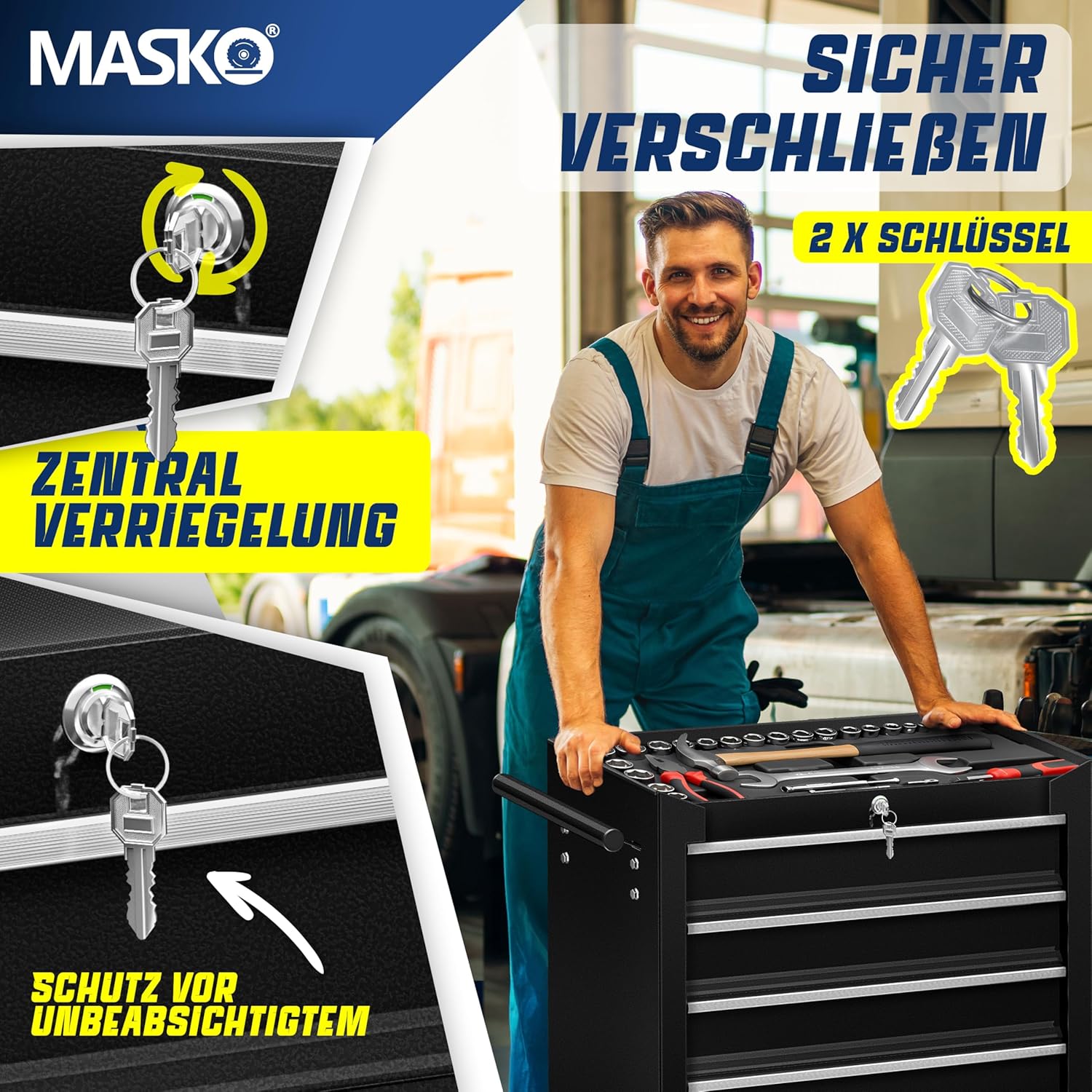 Thumbnail 4 de MASKO Werkstattwagen 5 Schubladen