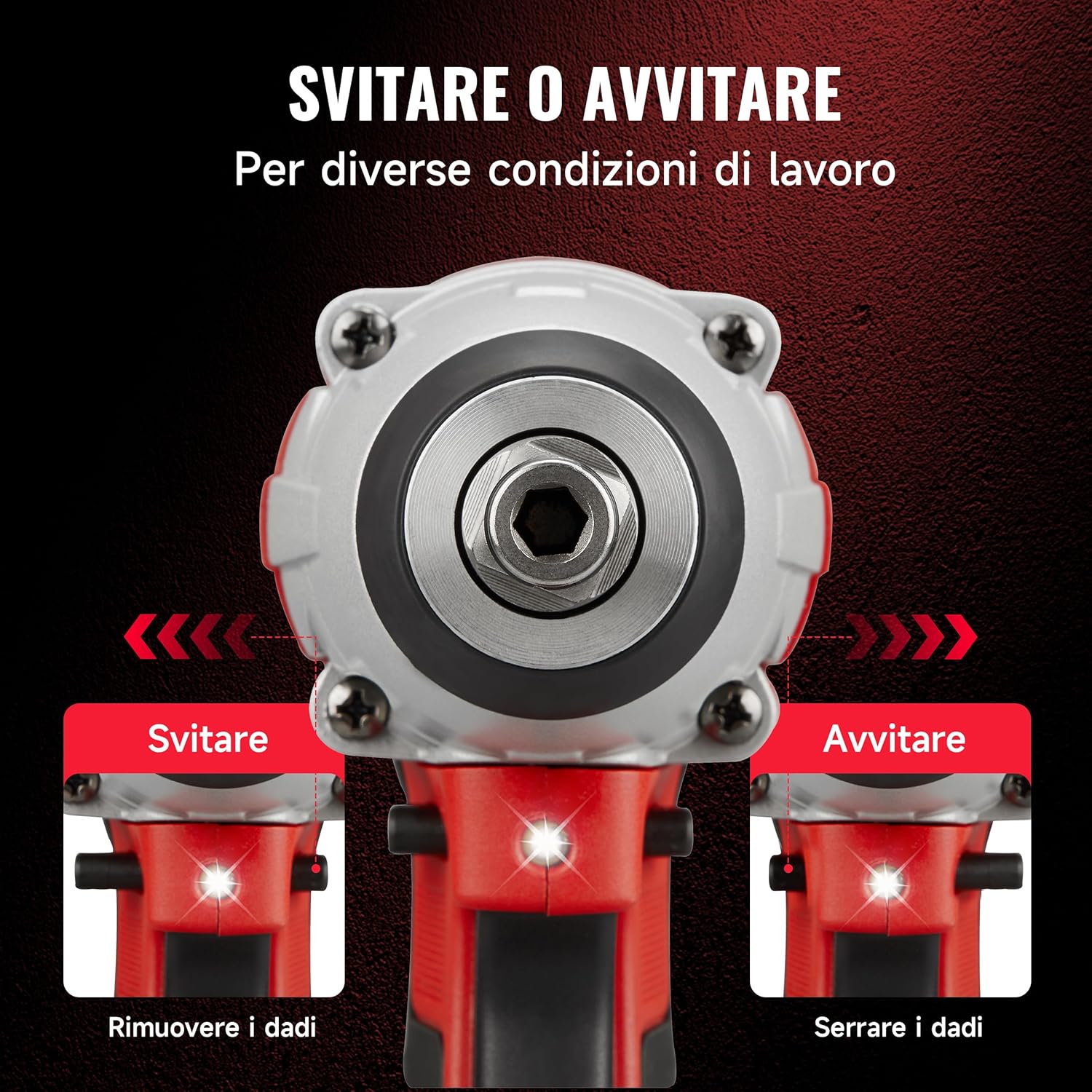 Thumbnail 4 de TEENO Brushless a percussione senza fili: bullonatrice a urto 320 Nm con batteria 3,0 Ah e 25 accessori