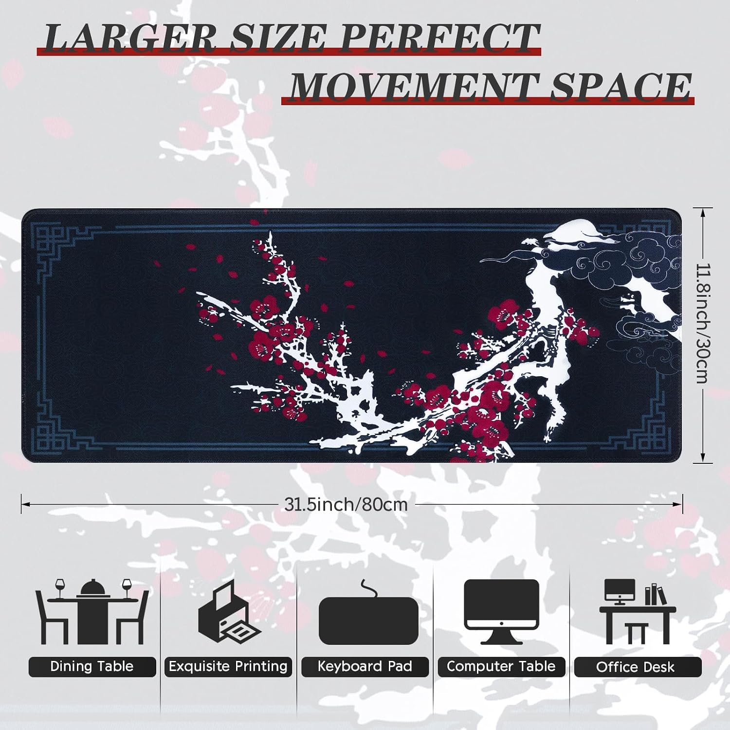 Thumbnail 1 de DESERO Large Gaming Mouse Pad (800 x 300 x 3 mm) — XL Extended Desk Mat