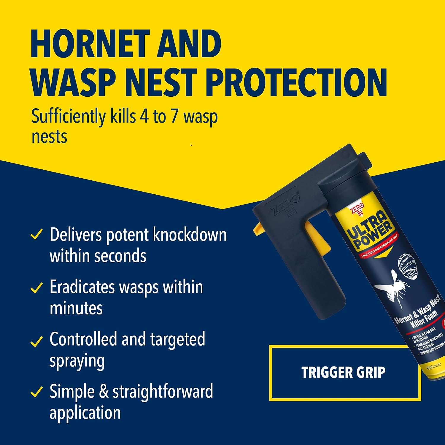Thumbnail 3 de Zero In Ultra Power Wasp & Hornet Nest Killer Foam (600ml)