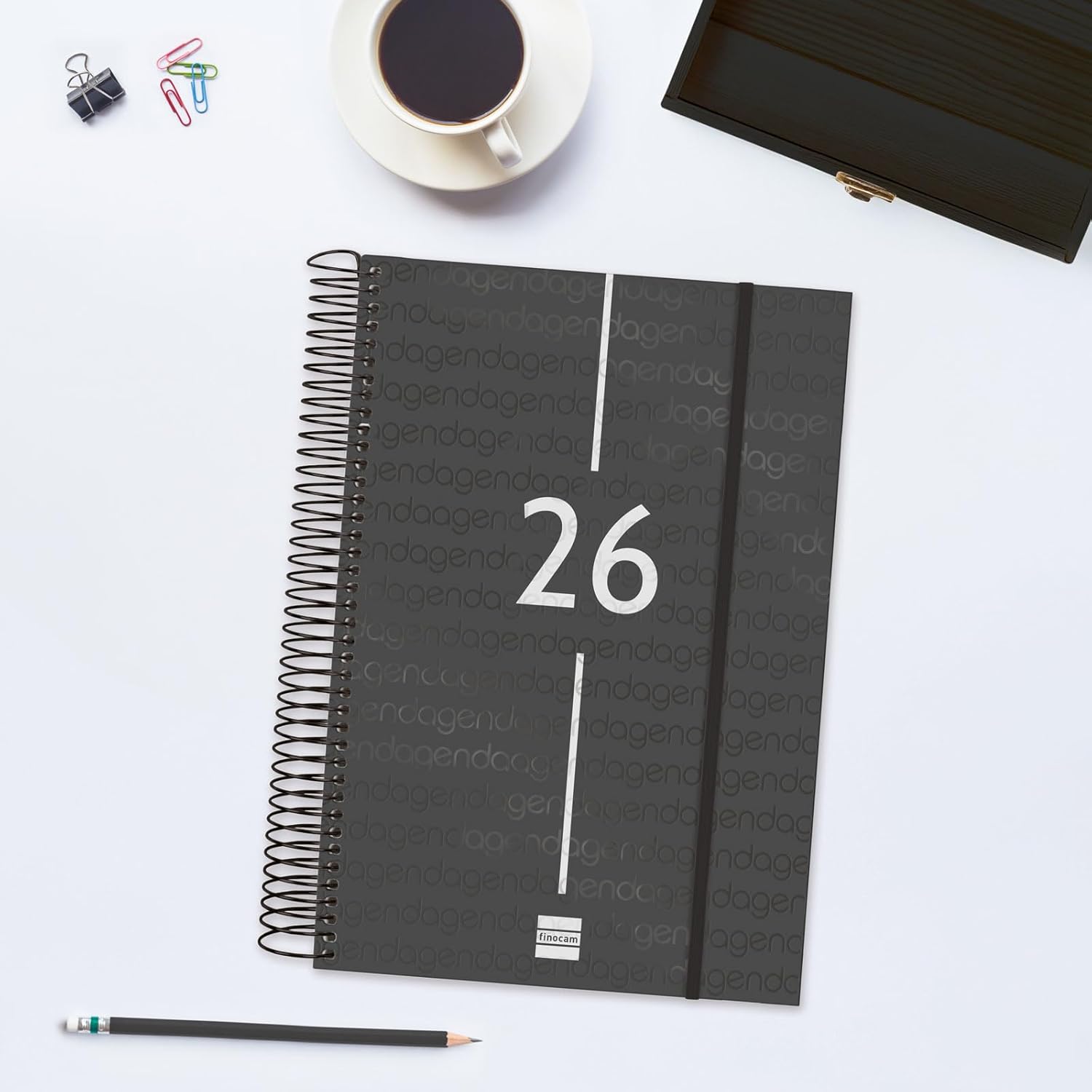 Detalle 2 de Finocam Agenda Espiral 2026 1 Día Página 12 meses