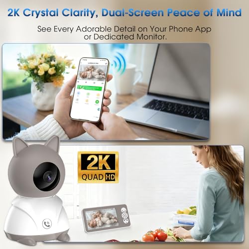 Thumbnail 2 de veorkide Cámara Vigilancia Bebe 2K/5” con PTZ 355°/60° y zoom 4X