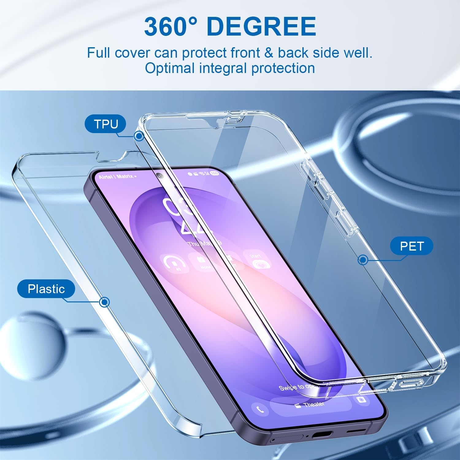 Detalle 2 de Guscase coque compatible Samsung Galaxy S26 5G transparente en silicone TPU 360°