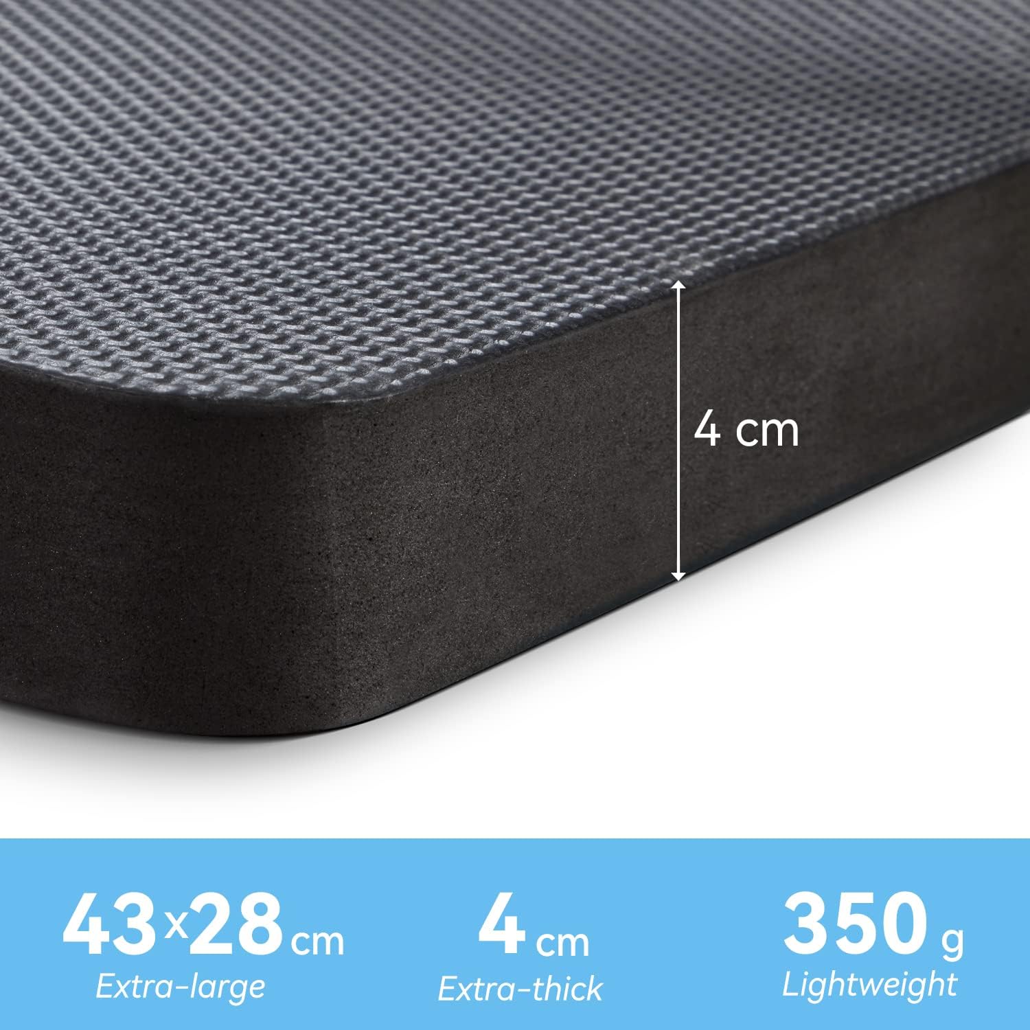 Thumbnail 2 de Ohuhu Kniekissen Sitzkissen Mehrzweckkissen (43 x 28 x 4 cm) – Premium Knieschoner, Knie-Matte und Sitzunterlage, Schwarz