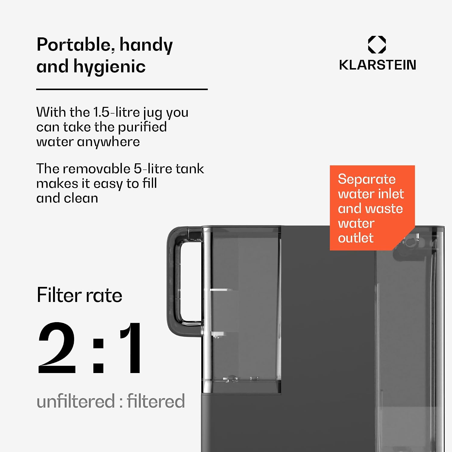 Detalle de Klarstein VitalPour Reverse Osmosis Water Filter, 5-Stage Filtration