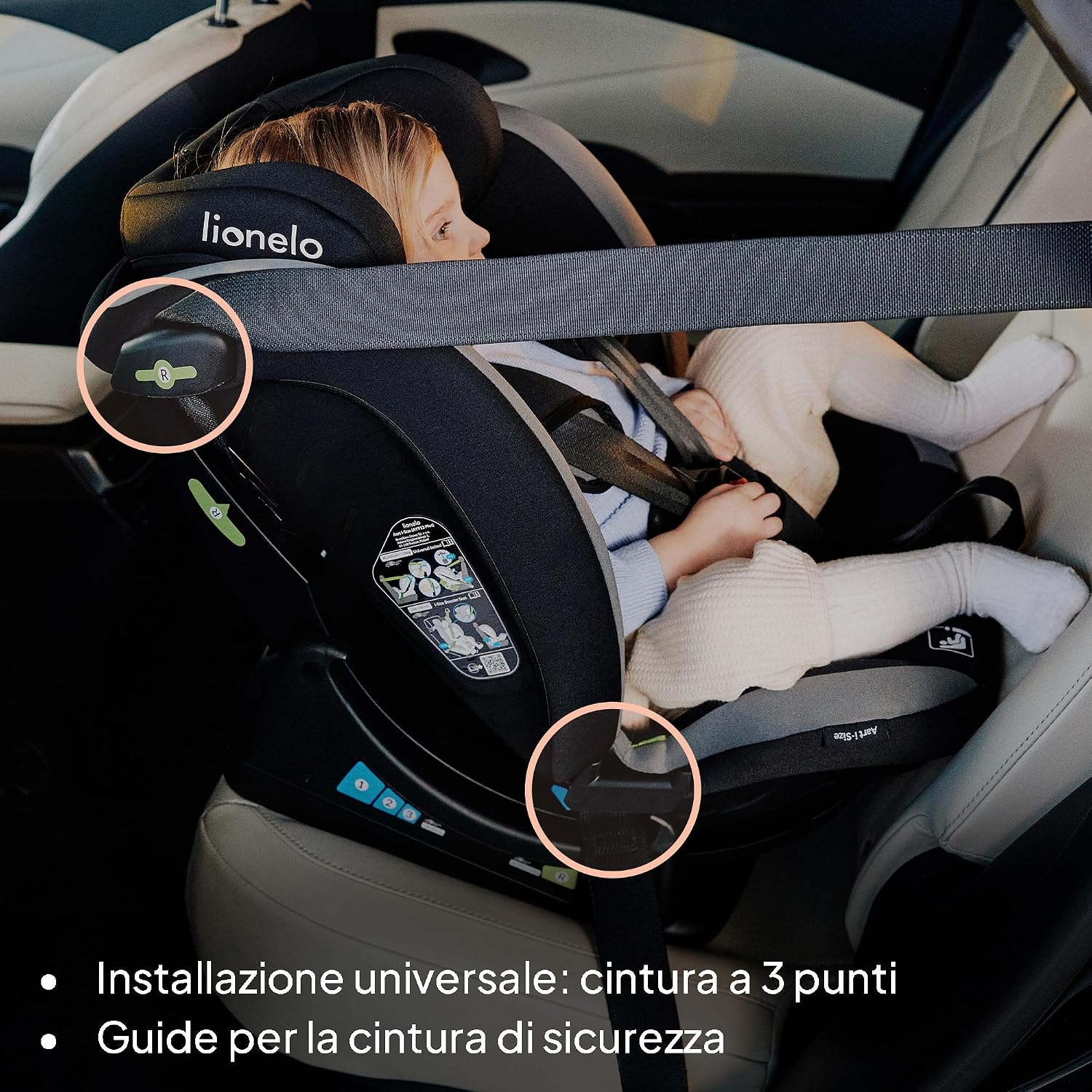 Thumbnail 3 de LIONELO AART i-Size Seggiolino Auto 40-150 cm con montaggio con cinture (R129 i-Size)
