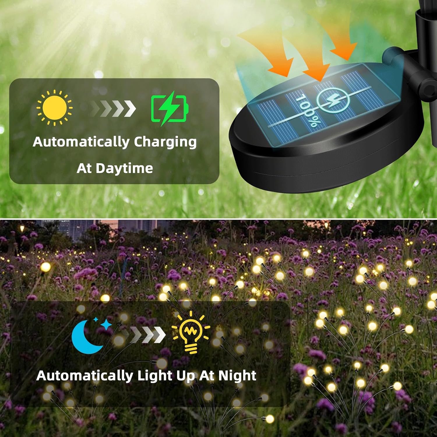 Thumbnail 2 de SCNNC Solar Firefly Lights – 8 LEDs, IP65 Waterproof (4 Pack)
