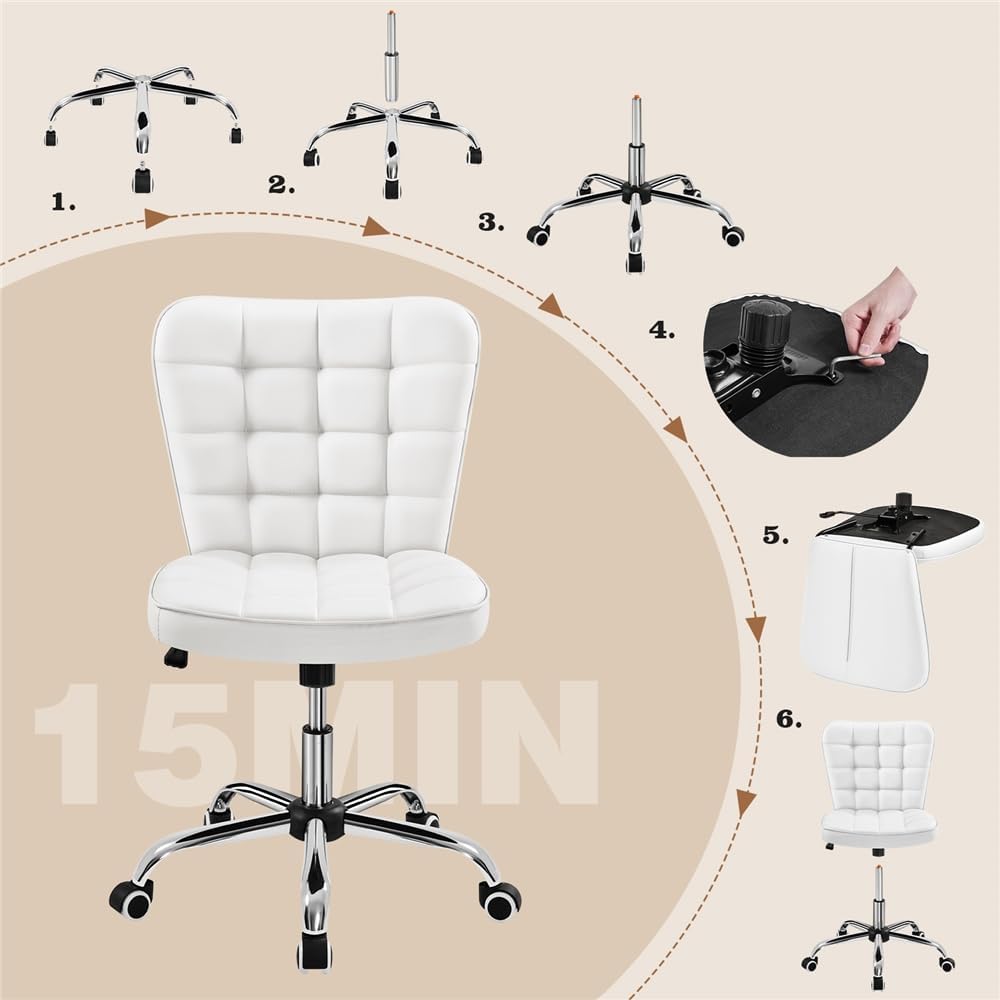 Thumbnail 5 de Yaheetech Silla de Oficina sin Reposabrazos 39cm