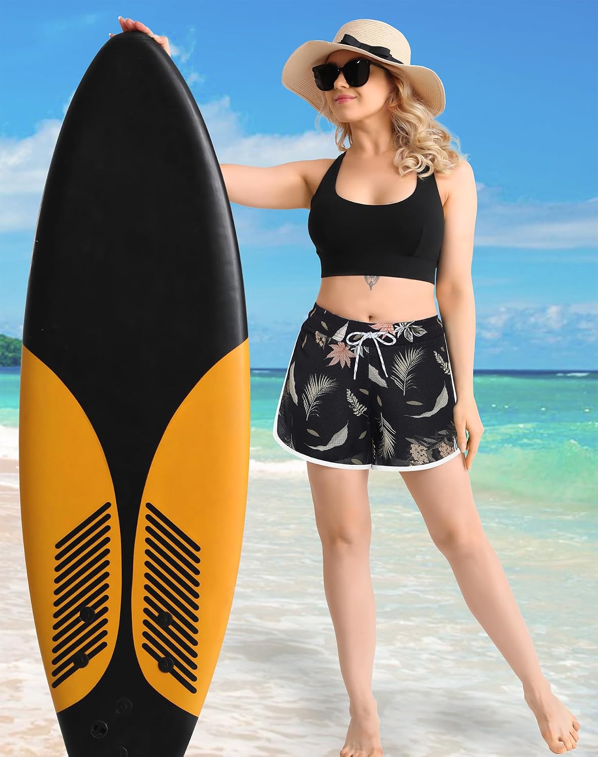 Thumbnail 1 de APTRO Women's Casual Swim Shorts with Quick-Dry Fabric and Compression Liner