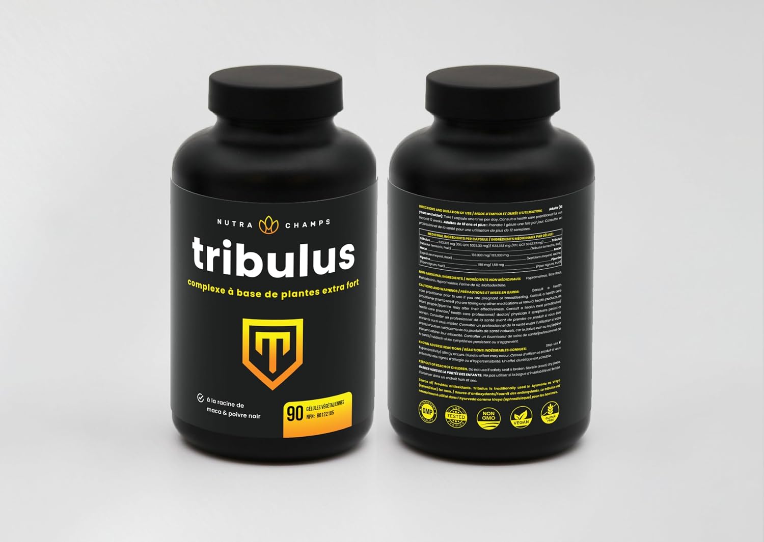 Detalle 2 de NutraChamps 990166 Tribulus Terrestris Capsules, 90 Vegan, Maca & Black Pepper