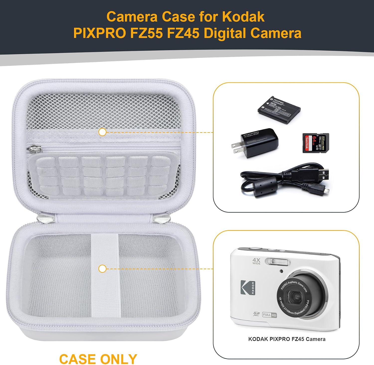 Thumbnail 2 de RAIALL Digital Camera Case for Kodak PIXPRO FZ55/FZ53/FZ45/FZ43/C1