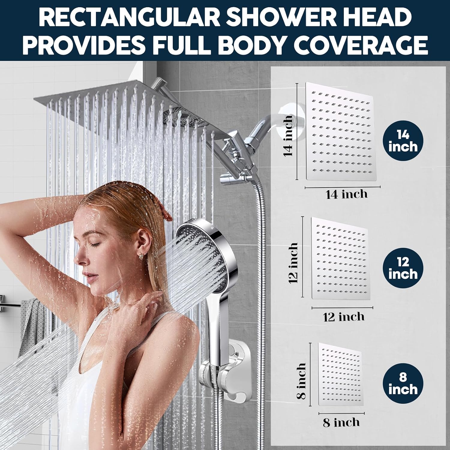 Detalle 2 de 8" Rain Shower Head with Handheld Combo